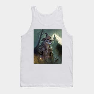 Wolf Wizard Witch Full Moon Tank Top